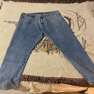 Missguided wrath pleat straight leg jean in blue